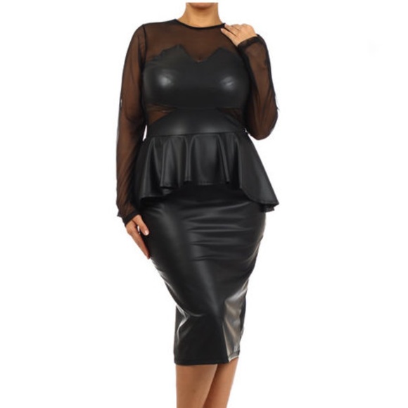 leather peplum dress